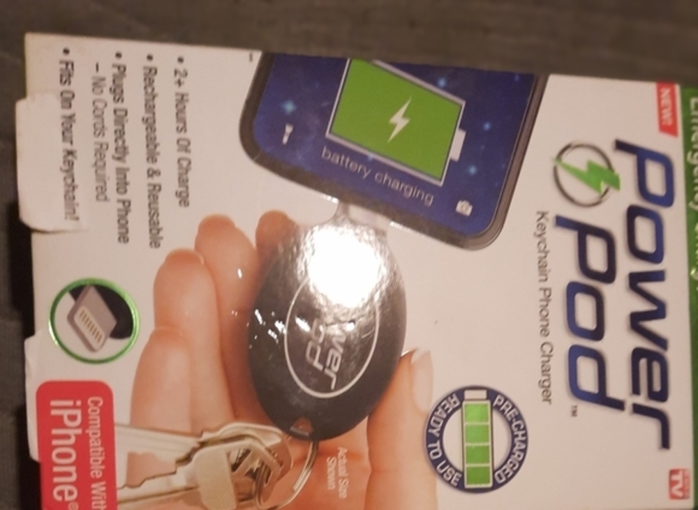 2x - As Seen On TV • Power Pod Keychain Phone Chargers For IPhones - Both New